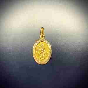 Gold Saint Christopher Pendant.